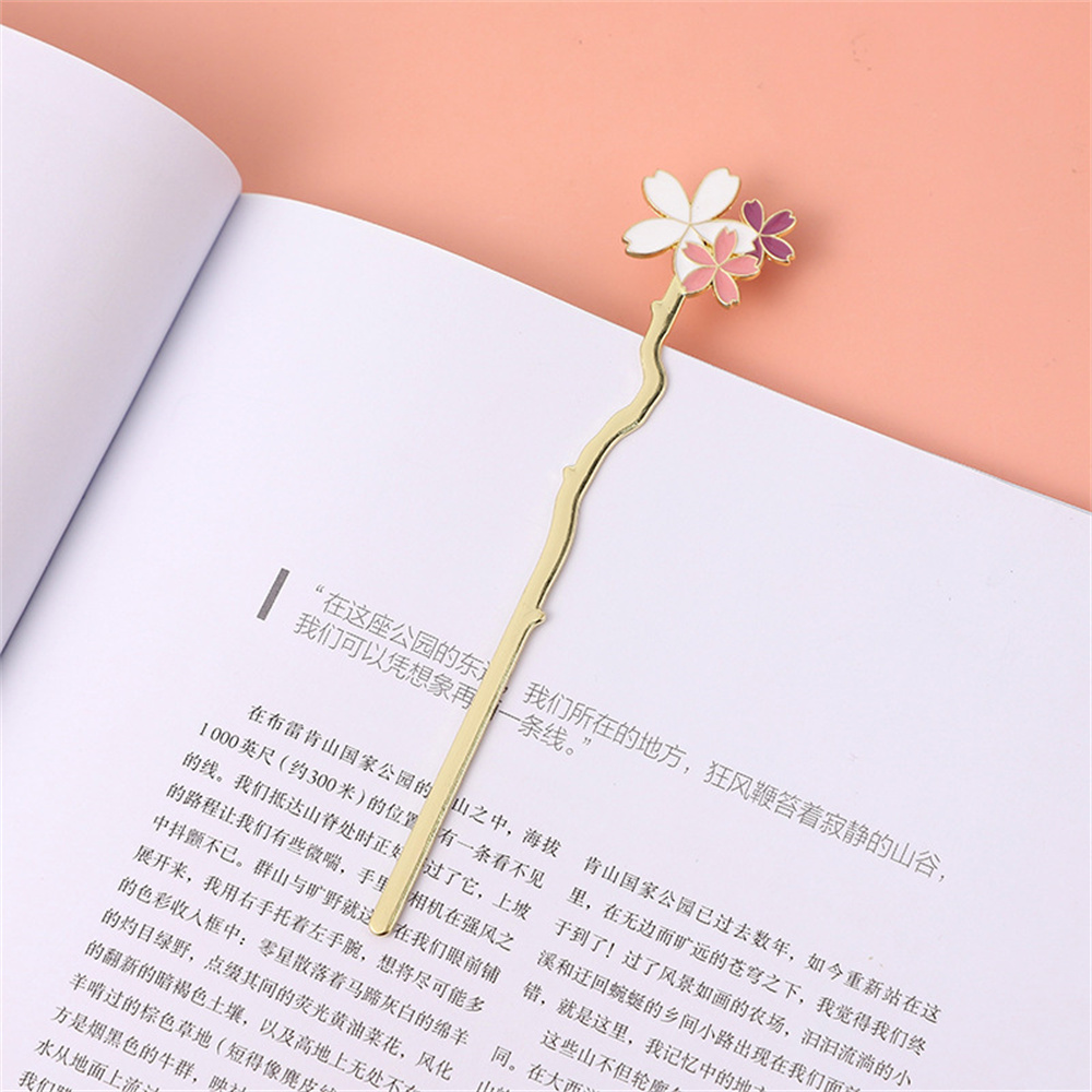 Dried Flower Bookmark - الإبداعية المعادن ساكورا زهرة المرجعية ،
