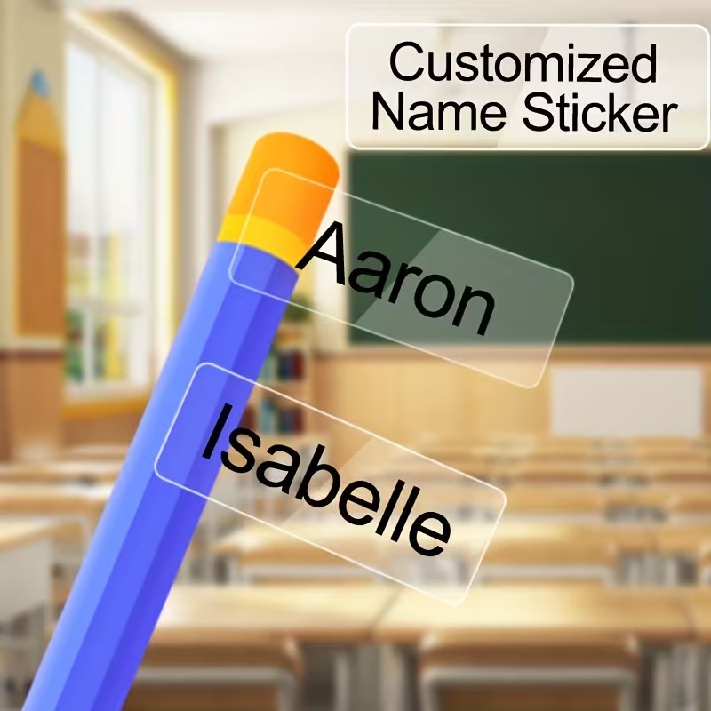 Personalized Name Box - ملصقات أسماء شخصية ذاتية اللصق، يمكن